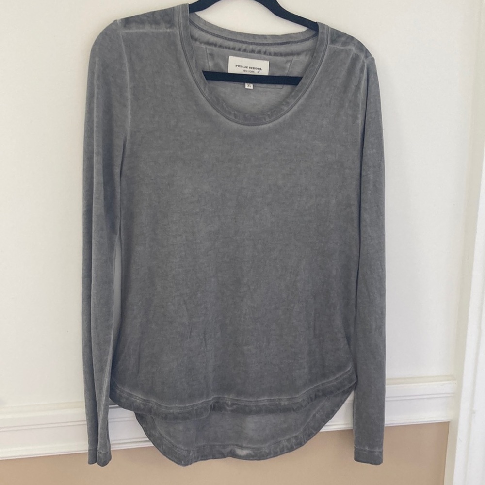 Public School • gray long sleeve